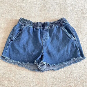 Loft Womens Blue Pull On High-Rise Cut Off Shorts Size S‎ Pockets Raw Hems Soft